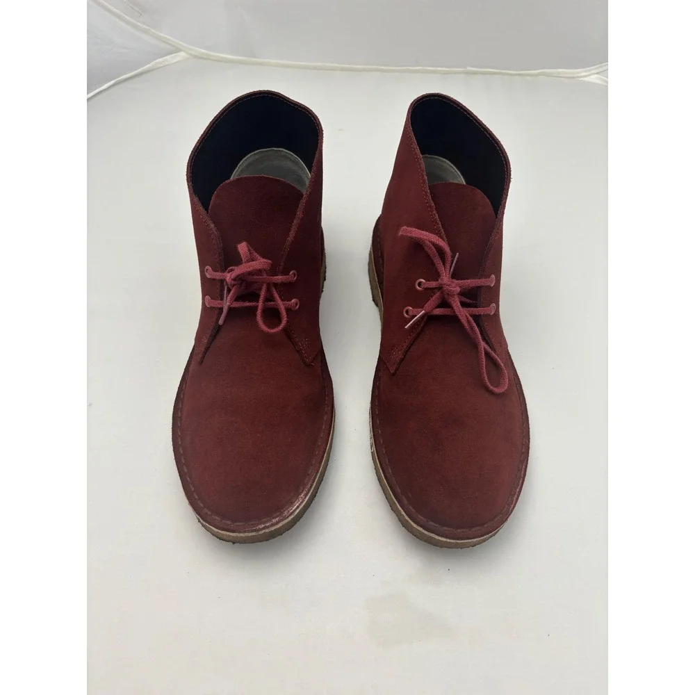 Clarks Desert Boots Burgundy Suede Charles F Stead Chukka Mens 9 26114404